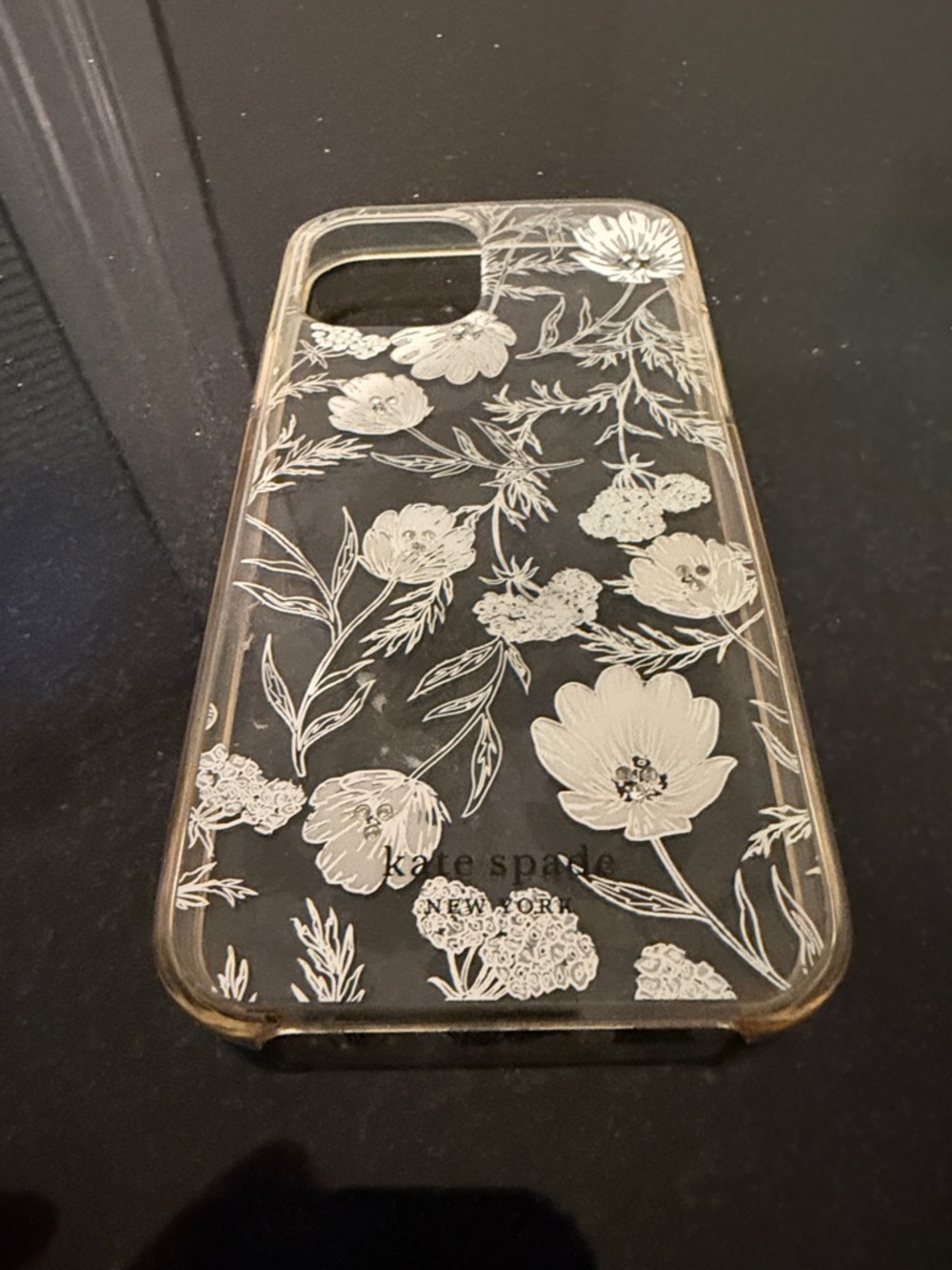 kate spade Clear Floral iPhone 11 Pro Case with White Flower Print